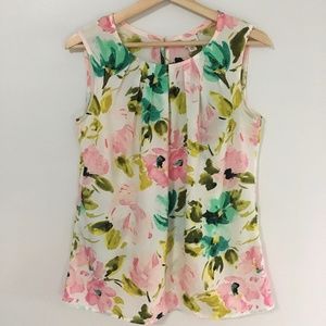 Sleeveless Floral Blouse